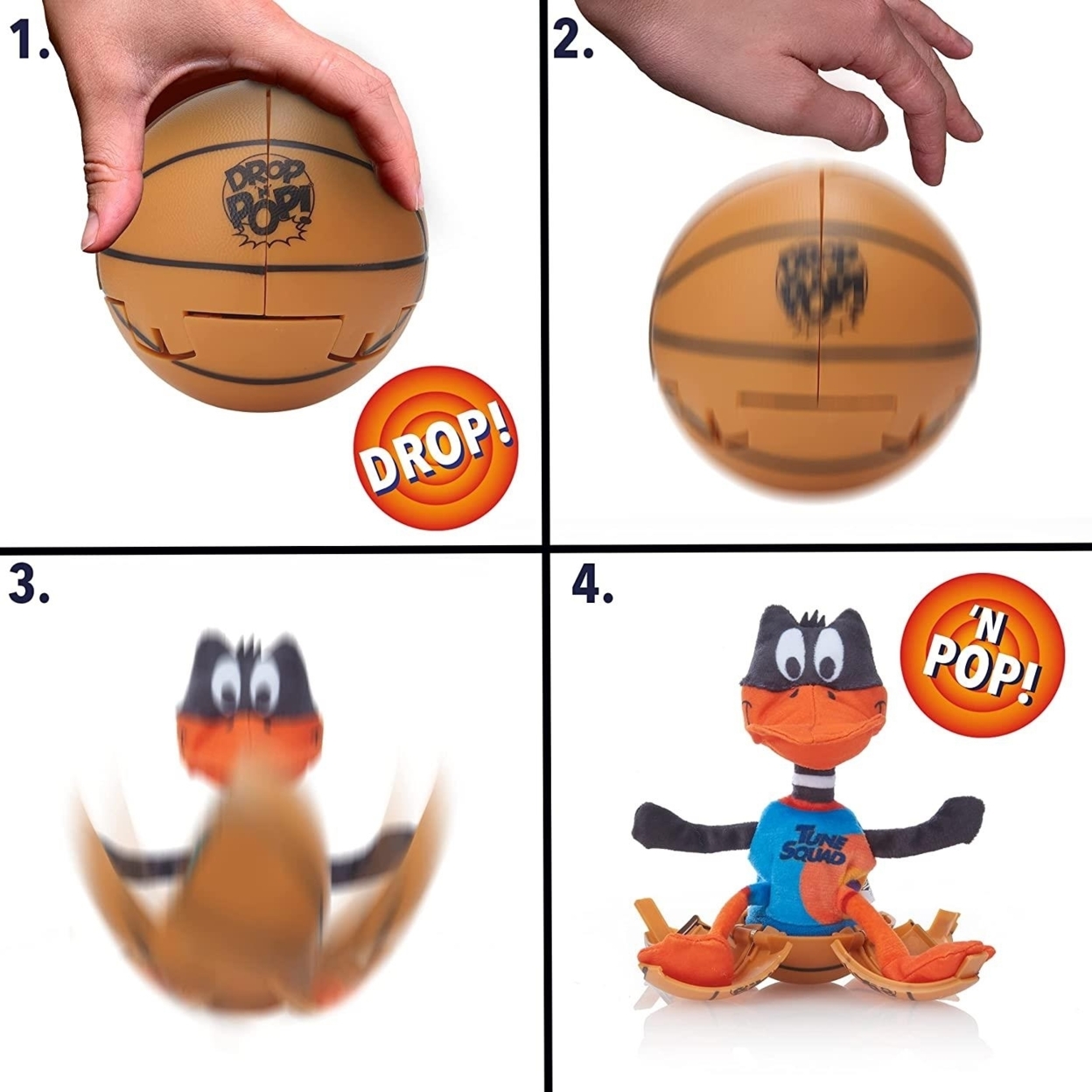 Space Jam A New Legacy Daffy Duck Plush Drop 'n Pop Basketball Kids Interactive Toy WOW! Stuff
