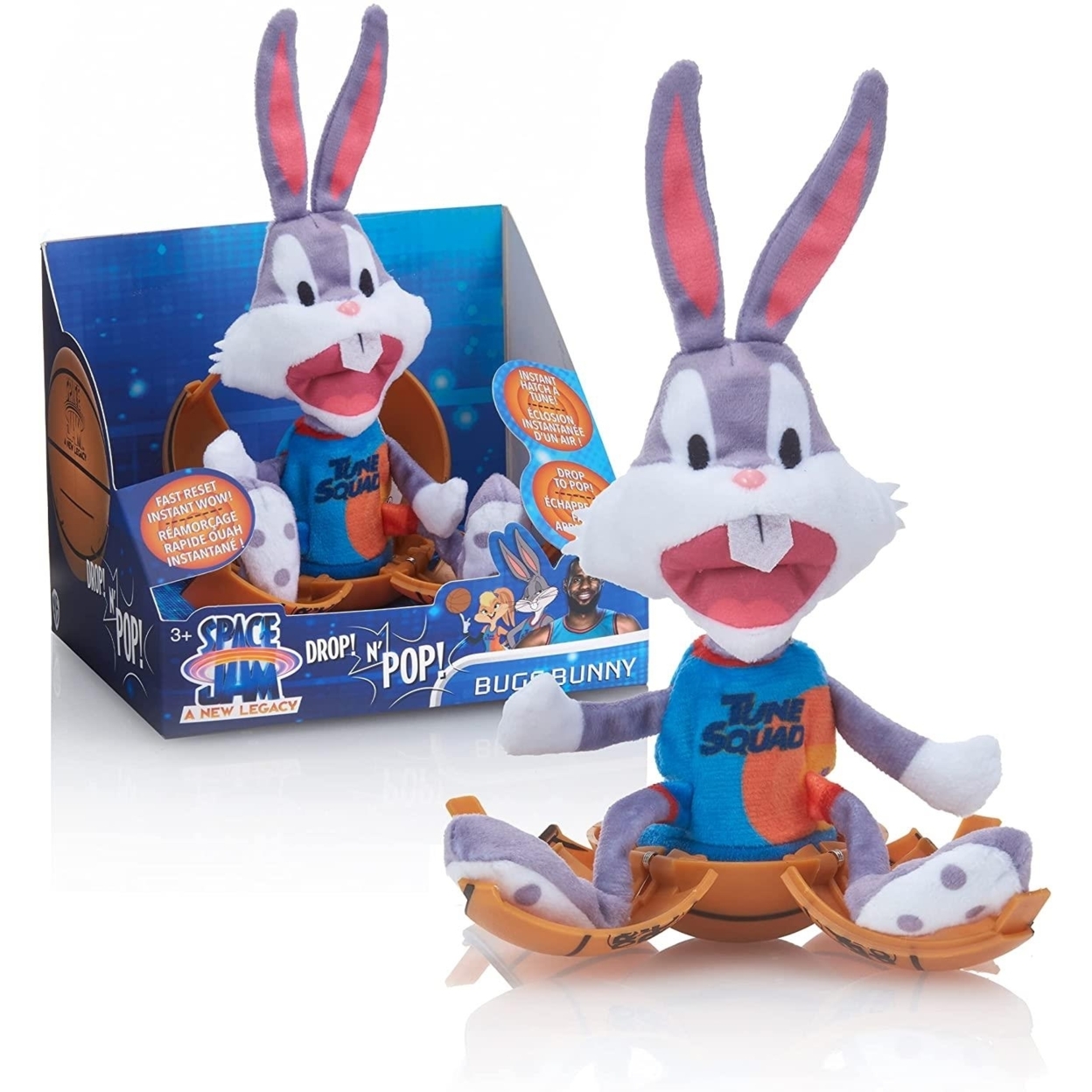 Space Jam A New Legacy Bugs Bunny Plush Drop 'n Pop Basketball Kids Interactive Toy WOW! Stuff
