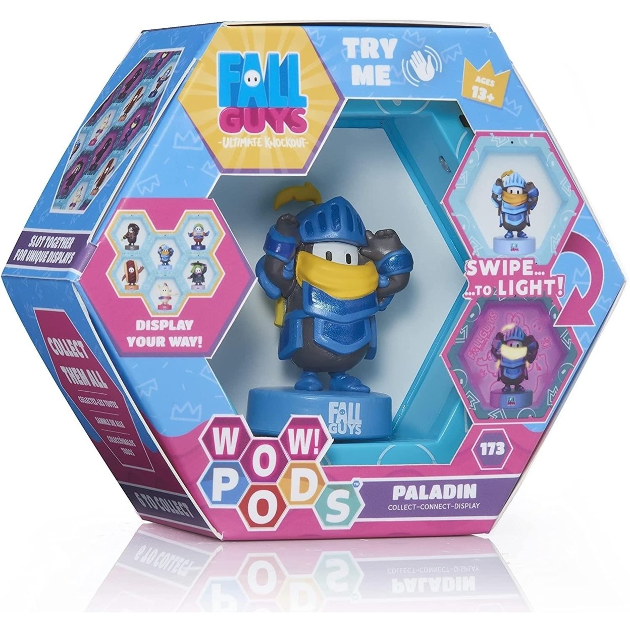 WOW Pods Fall Guys Paladin Knight Swipe Light-Up Figure Connect For Display