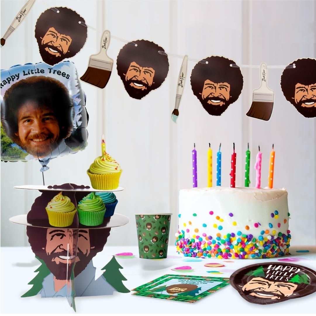 Bob Ross Party In A Box Birthday Decor Kit Joy Of Painting Mighty Mojo