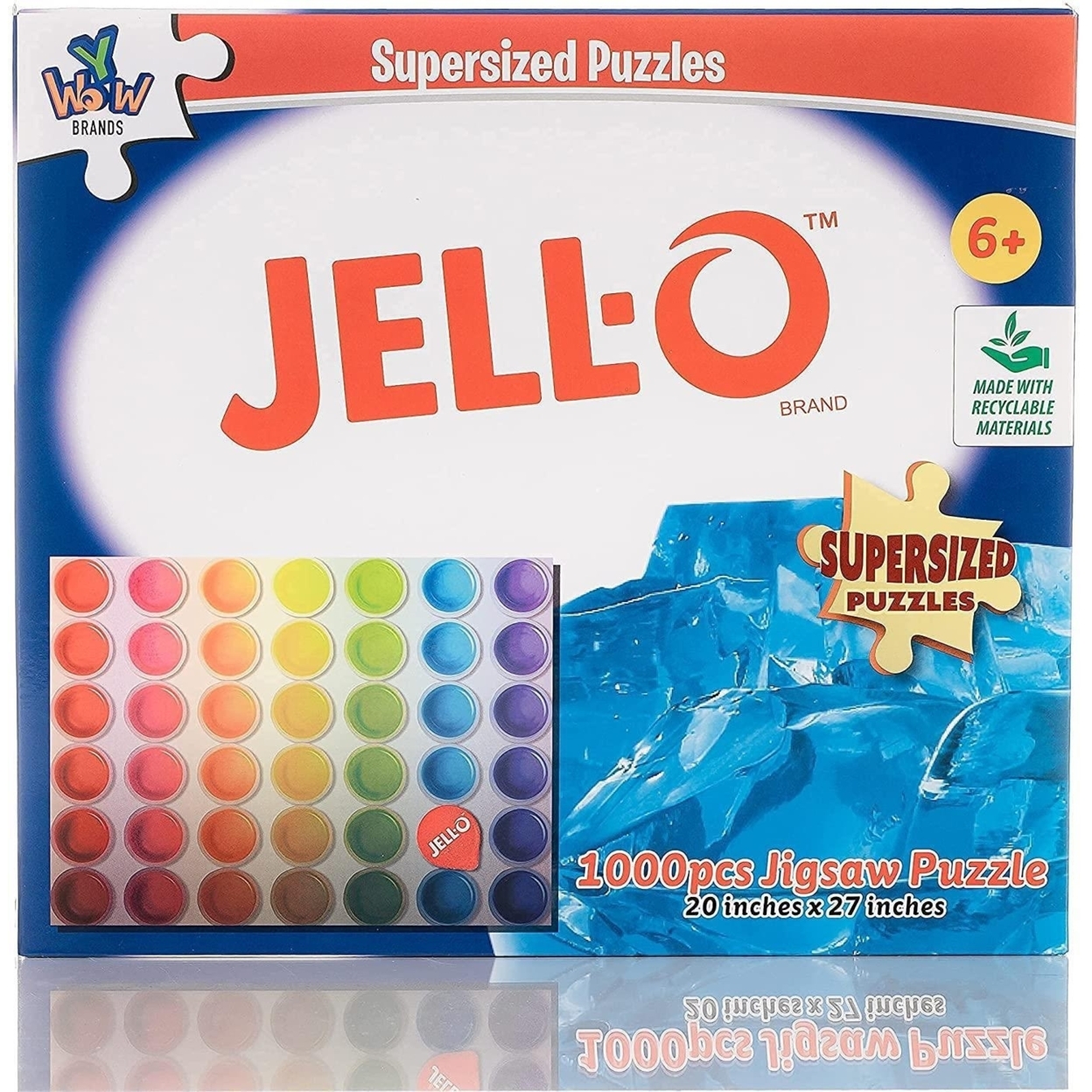Jell-O 1000 Piece SuperSized Jigsaw Puzzle Giant 20x27 Rainbow Colors YWOW Games