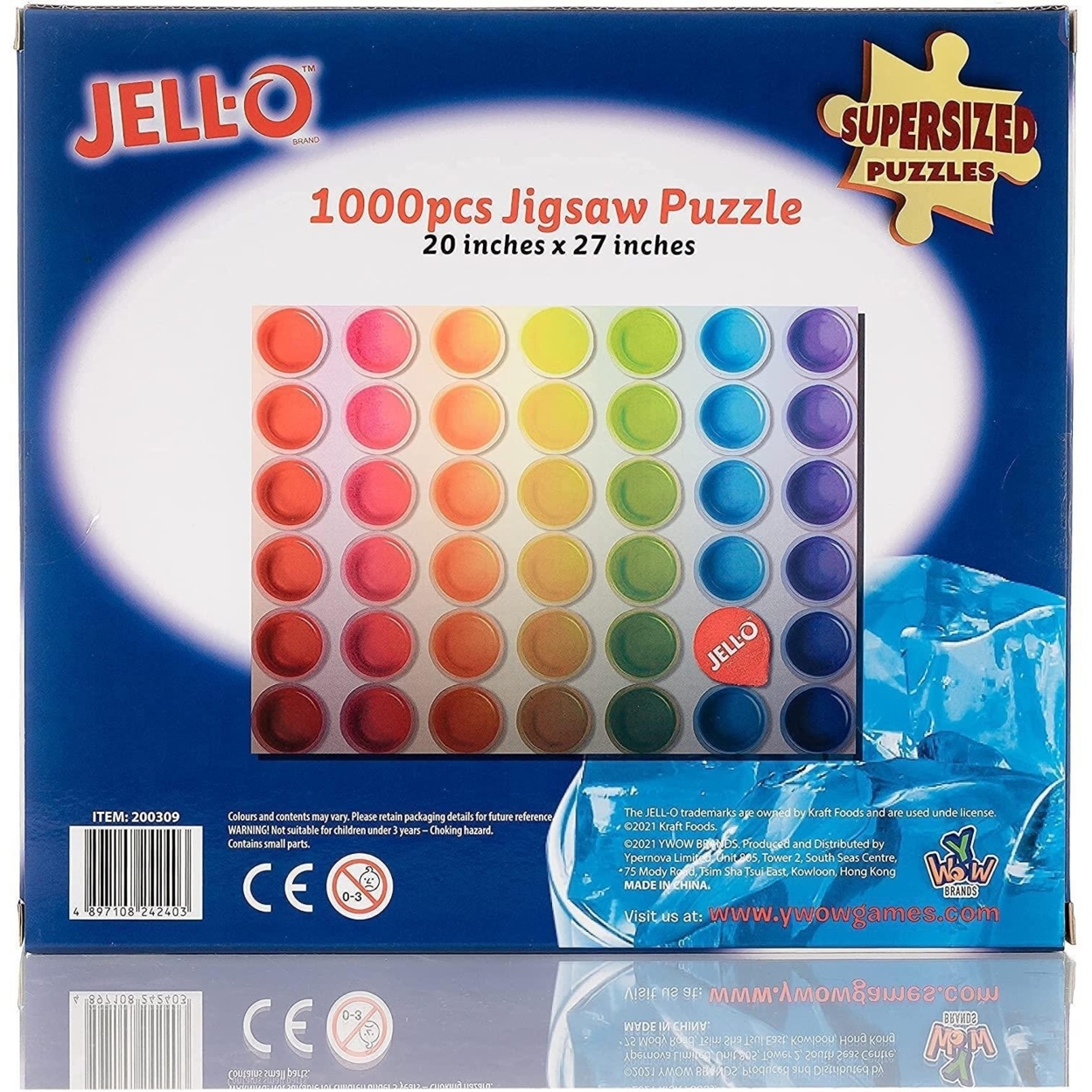 Jell-O 1000 Piece SuperSized Jigsaw Puzzle Giant 20x27 Rainbow Colors YWOW Games