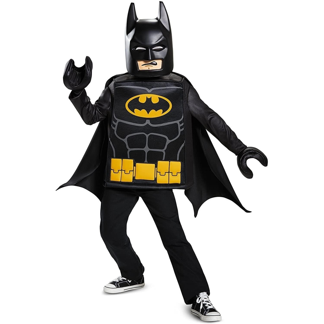 Batman Lego Movie Classic Boys Size S 4/6 Costume DC Universe Detachable Cape Disguise