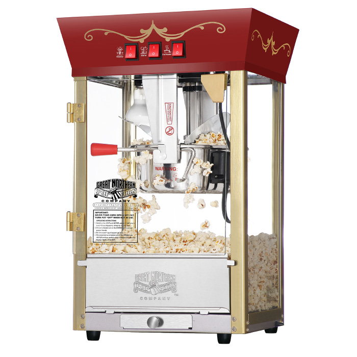 Great Northern Popcorn Red Antique Style Popcorn Popper Machine, 8 Ounce