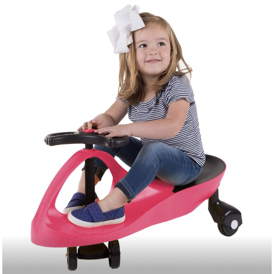 Zig Zag Wiggle Car Ride On Energy Powered Ride On Toy Roller Coaster Car Boys Girls Ages 2 - 7 - Hot Pink