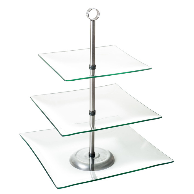 Modern Three Tier Square Dessert And Appetizer Stand