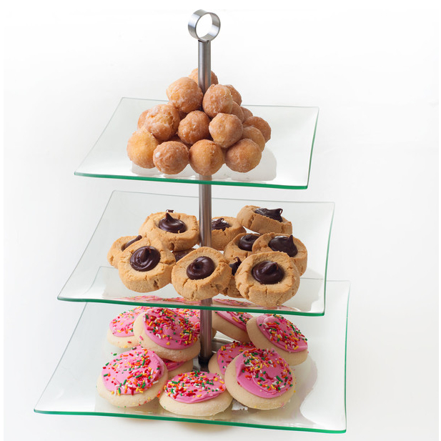 Modern Three Tier Square Dessert And Appetizer Stand