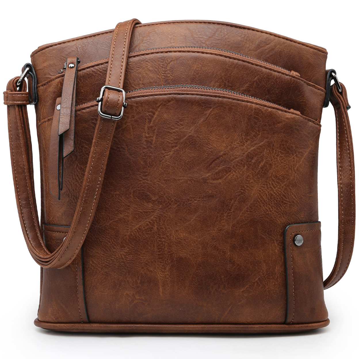 Brown Leather Large crossbody pocket