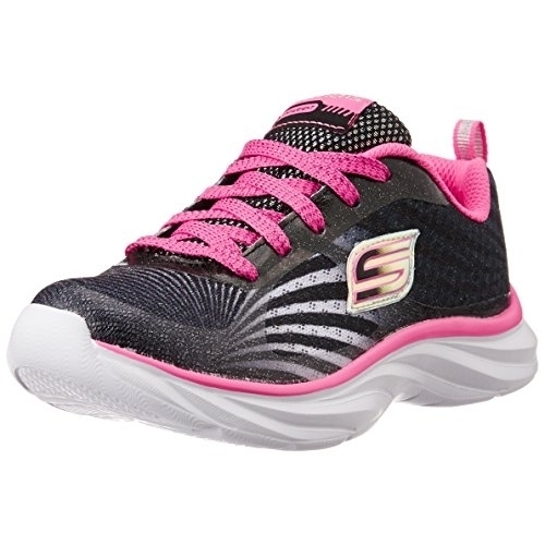 Skechers Kids Pepsters-Rally Up Lace Up Sneaker (Little Kid/Big Kid) BLACK/WHITE/PINK - BLACK/WHITE/PINK, 11 M US Little Kid