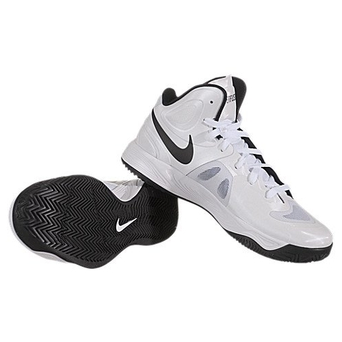 NIKE Men's 525019 Ankle-High Basketball Shoe WHITE/BLACK - WHITE/BLACK, 12