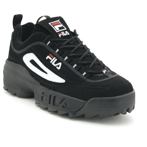 Fila Kids' Disruptor III Sneaker - BLACK/WHITE/VINTAGE RED, 4.5 M US Big Kid