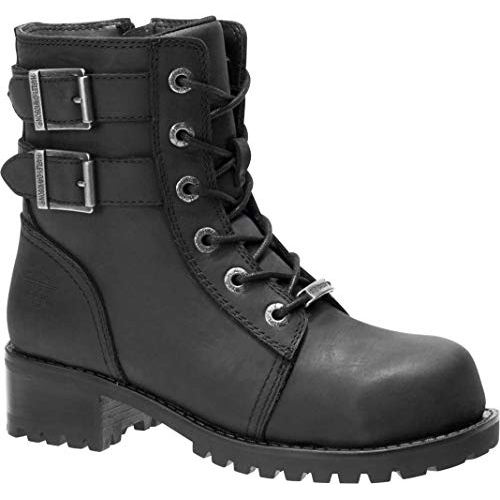 Harley-Davidson Women's Archer 6.25-In Leather Motorcycle Safety Boots D84464 BLACK - BLACK, 9