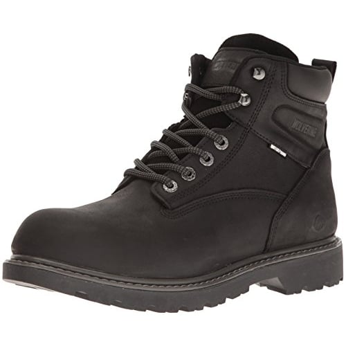 WOLVERINE Men's Floorhand 6 Waterproof Soft Toe Work Boot Black - W10691 BLACK - BLACK, 9-D