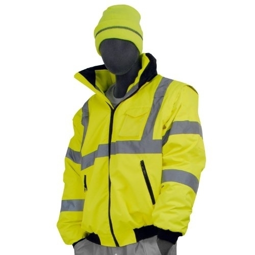 Majestic CLASS 3 HIGH VISIBILITY 8 IN 1 BOMBER JACKET (75-1381) Hi/Vis Green - Yellow, 5XL