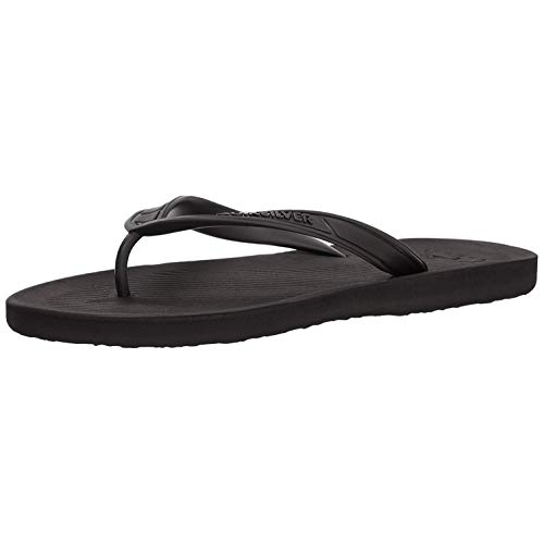 Quiksilver Men's Haleiwa Flip Flops Sandals Solid Black - AQYL100627-SBKM SOLID BLACK - SOLID BLACK, 10