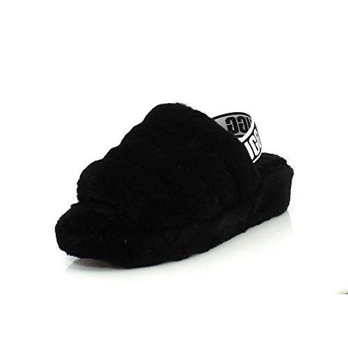UGG Women's Fluff Yeah Slide Slipper Black - 1095119-BLK BLACK - BLACK, 6