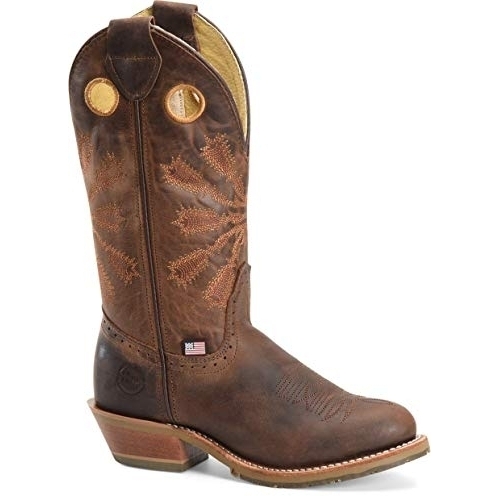 Double-H Boots - Womens - Womens 12 Inch R Toe Work Western LIGHT BROWN - LIGHT BROWN, 7.5-W