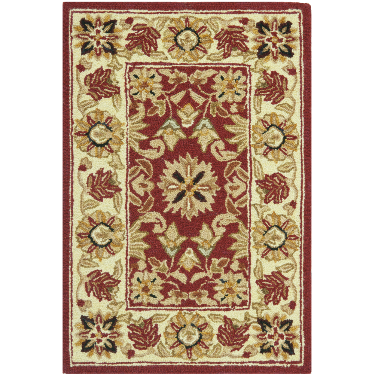 SAFAVIEH Chelsea HK157A Hand-hooked Red / Ivory Rug