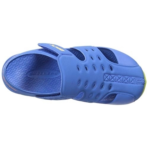 Skechers Unisex-Child Side Wave Sneaker BLUE/LIME - BLUE/LIME, 3 Little Kid