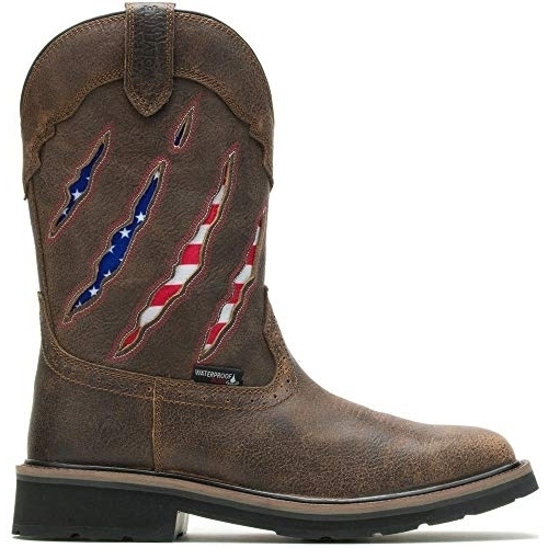 WOLVERINE Men's Rancher Claw Steel Toe Wellington Work Boot Brown/Flag - W201218 Flag/brown - Flag/brown, 8-M