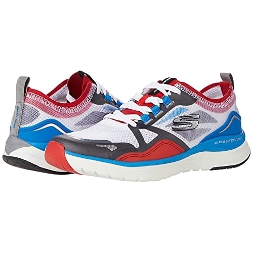 Skechers Ultra Groove WHITE/RED/BLUE - WHITE/RED/BLUE, 11.5