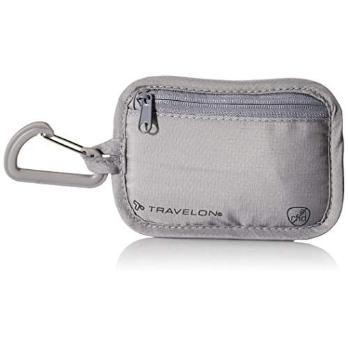 Travelon RFID Blocking Clip Stash Pouch, Gray, One Size ONE SIZE Grey