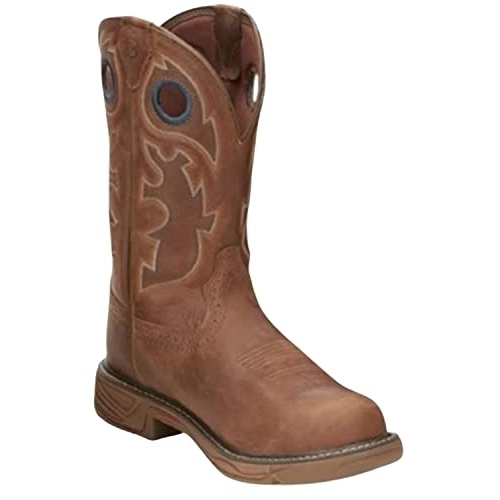 Justin Men's Rush Western Work Boot Composite Toe ONE SIZE BROWN - BROWN, 14