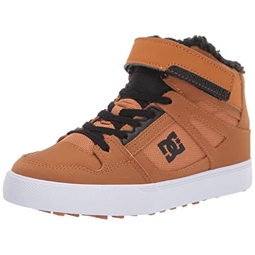 DC Unisex-Child Pure High-top Wnt Ev Youth Skate Shoe BROWN/WHEAT - BROWN/WHEAT, 13 Big Kid