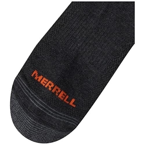 Merrell Men's Cushioned With Repreve Hiker Socks - BLACK, S/M