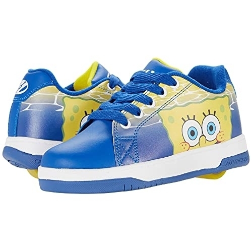 HEELYS Split Spongebob (Little Kid/Big Kid/Adult) BLUE/YELLOW/WHITE - BLUE/YELLOW/WHITE, 5 Big Kid