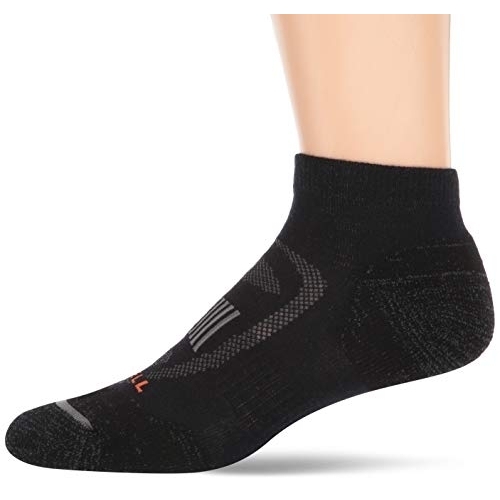 Merrell Mens Low Cut Cushioned Hiker Socks 1 Pack BLACK - BLACK, Numeric_9