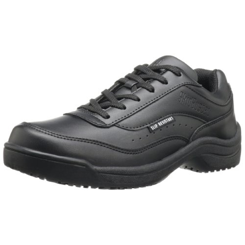 SkidBuster Women's Leather Slip Resistant Athletic Shoe Black - S5075 5 WHITE - BLACK, 7