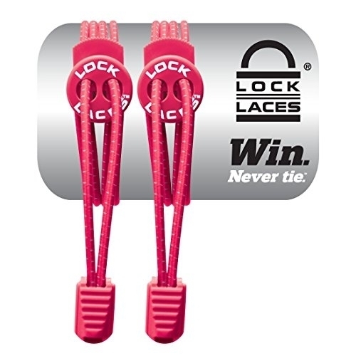 LOCK LACES (Elastic No Tie Shoelaces) (Hot Pink, 48-Inch) 48-Inch HOT PINK