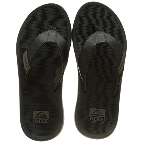 REEF Men's Santa Ana Flip Flop Sandals Black - CI4650 BLACK - BLACK, 13