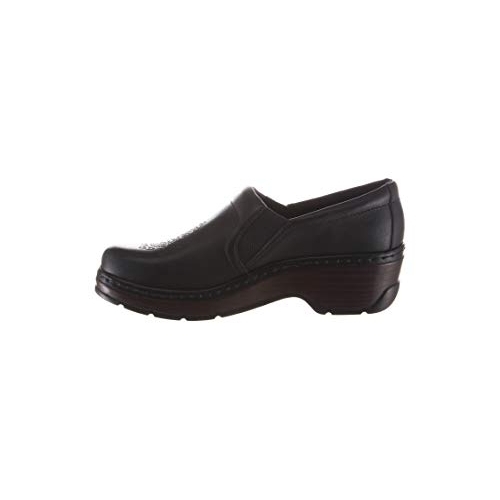 KLOGS Women's Naples Abyss With Etching Black Leather Clog - 0013001048 ABYSS W/ ETCHING - ABYSS W/ ETCHING, 6-M