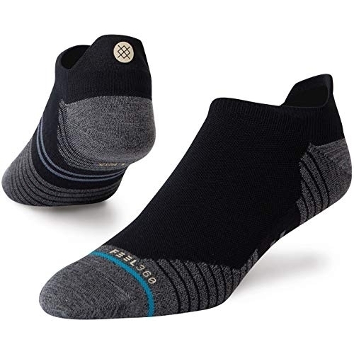 Stance Men's Run Light Tab Running Ankle Socks Black - A218A20RLT-BLK - BLACK, L