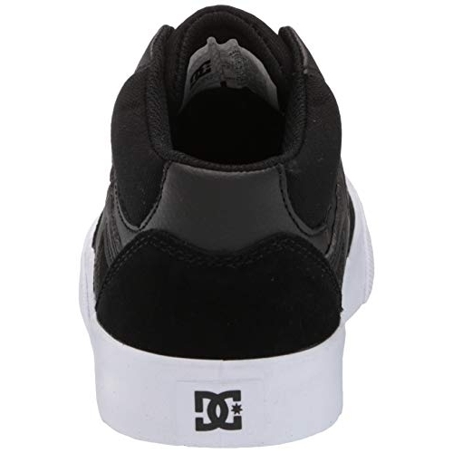 DC Men's Kalis Vulc Mid Skate Shoe BLACK/BLACK/WHITE - BLACK/BLACK/WHITE, 12.5
