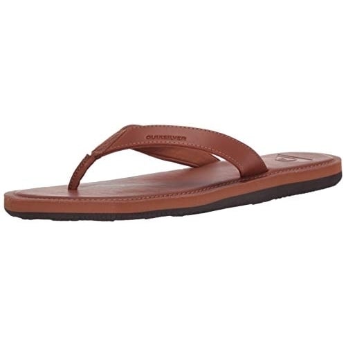 Quiksilver Men's Molokai Nubuck Flip Flop Sandals Tan Solid - AQYL100960-TKD0 TAN SOLID - TAN SOLID, 9