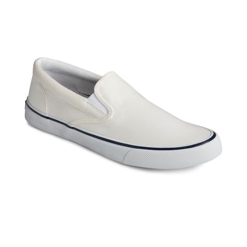 Sperry Men's Striper II Slip On Sneaker Salt Washed White - STS22404 SW WHITE - SW WHITE, 8.5