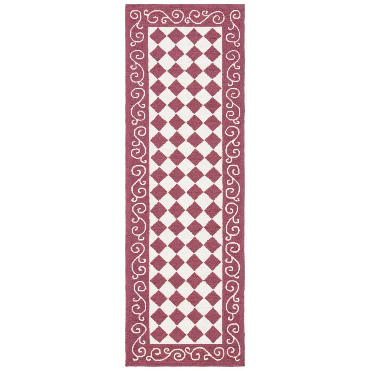 SAFAVIEH Chelsea HK711C Hand-hooked Burgundy / Ivory Rug