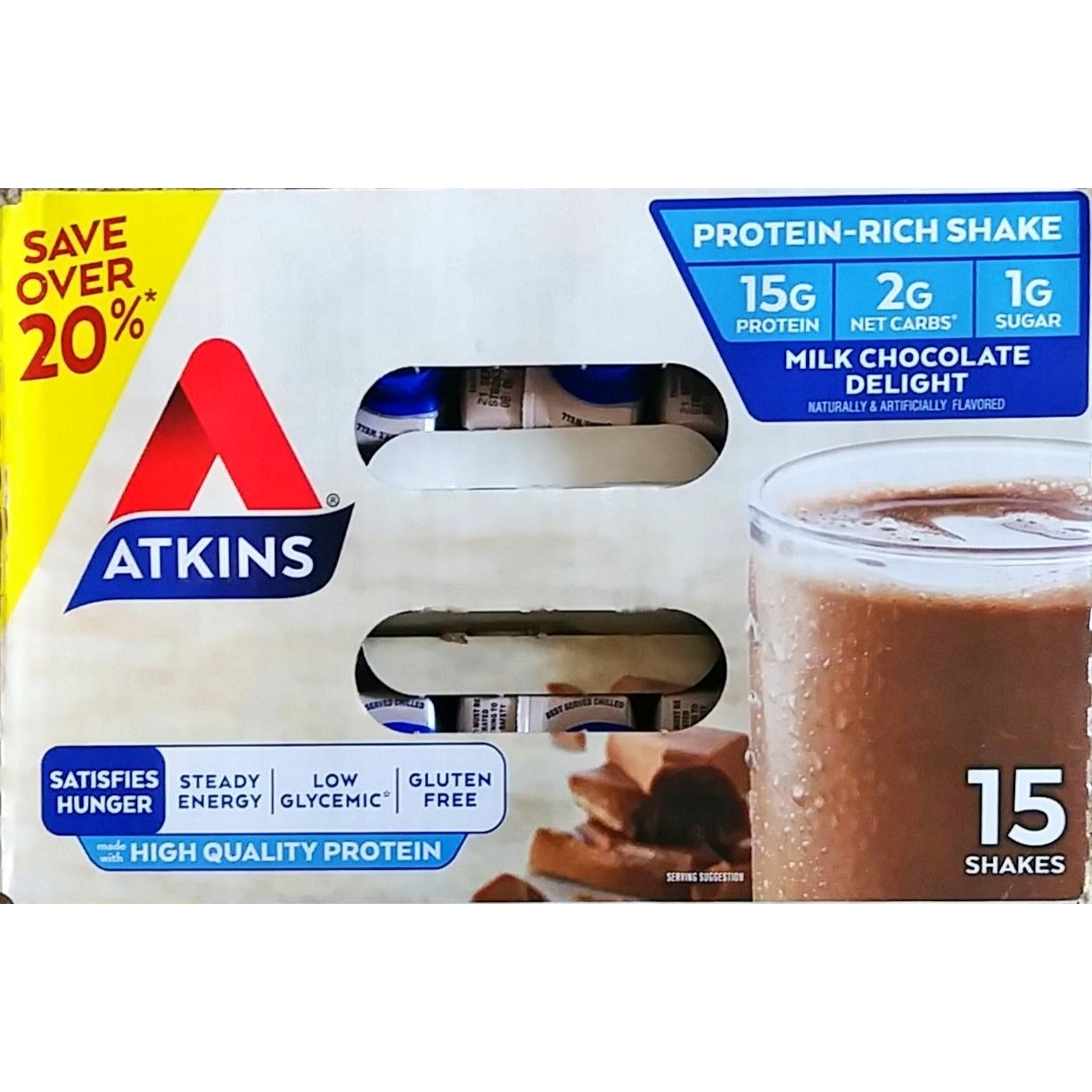 Atkins Milk Chocolate Ready To Drink Shake (15 Pack, 11 Fluid Ounce)