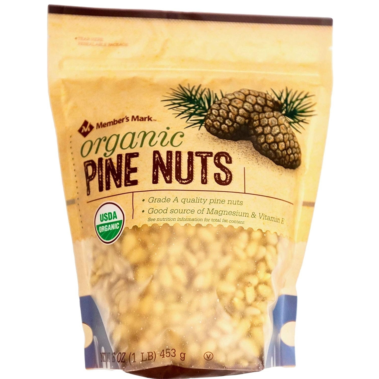 Member's Mark USDA Organic Pine Nuts Grade A, 16 Ounces