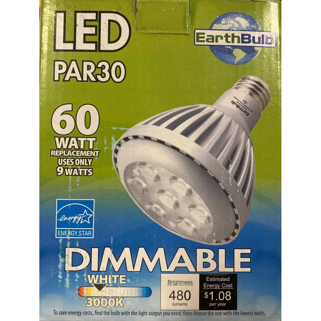 Earthtronics LIFP39301BDIM 60-watt PAR30 Dimmable Light Bulb