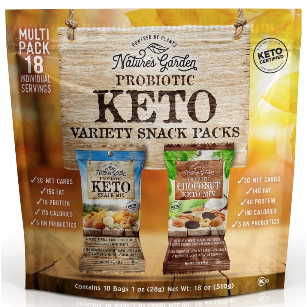 Nature's Garden Probiotic Keto Trail Mix Variety Pack (18 Ounce)