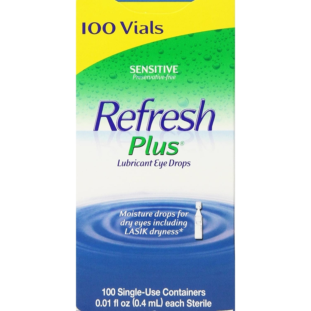Refresh Plus Eye Drops Single-Use Vials, 0.01 Fluid Ounce (100 Count)