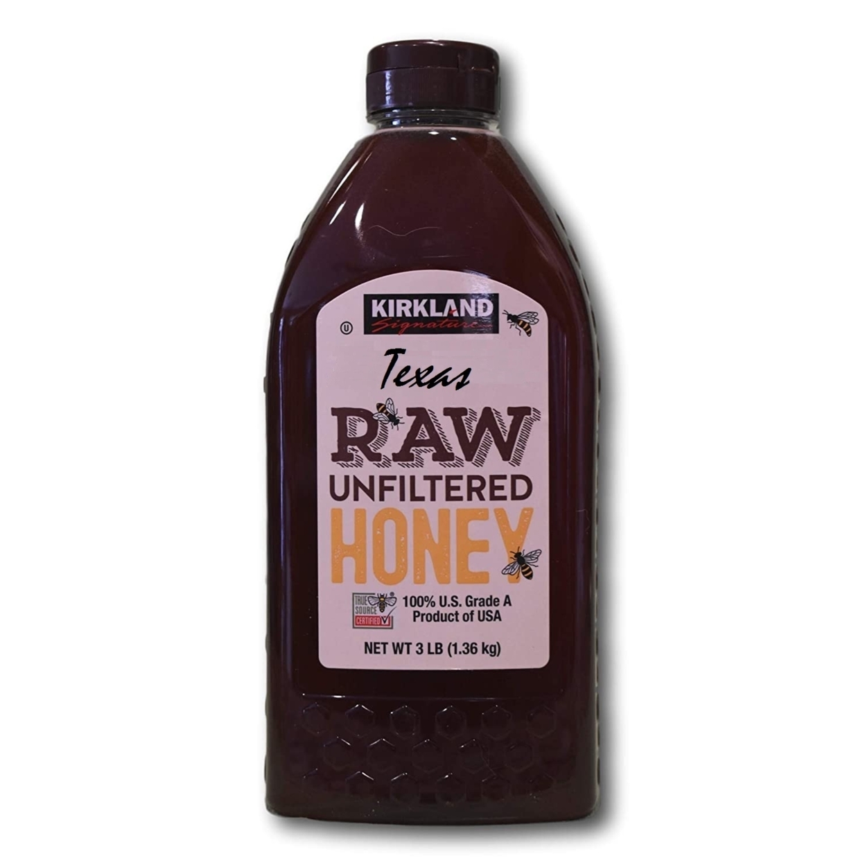 Kirkland Signature Texas Raw Unfiltered Honey, 100% Grade A (3 Pounds)