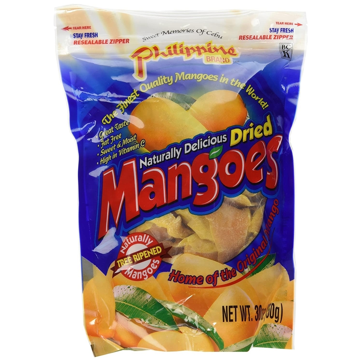 Phillippine Brand Naturally Delicious Tree Ripened Dried Mangoes, 30 Ounce