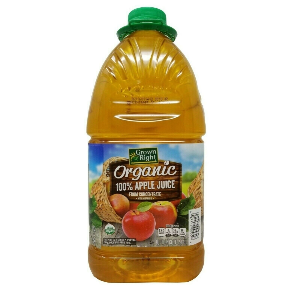 Grown Right Organic 100% Apple Juice, 96 Fluid Ounce (Pack Of 2)