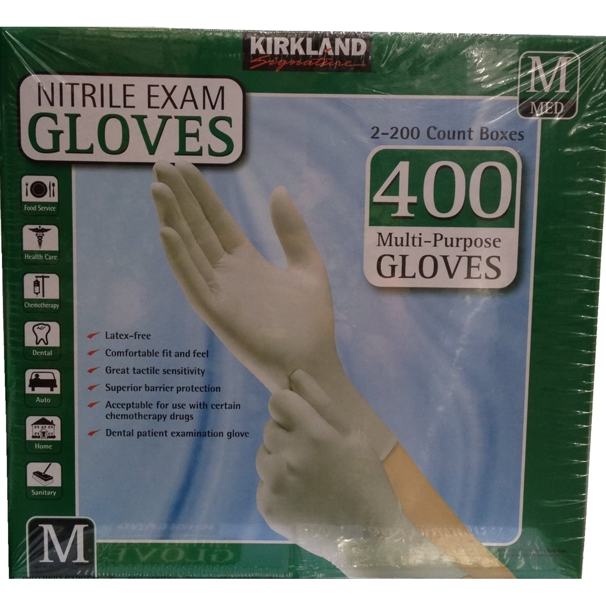 Kirkland Signature Nitrile Exam Gloves (Medium), 400 Count