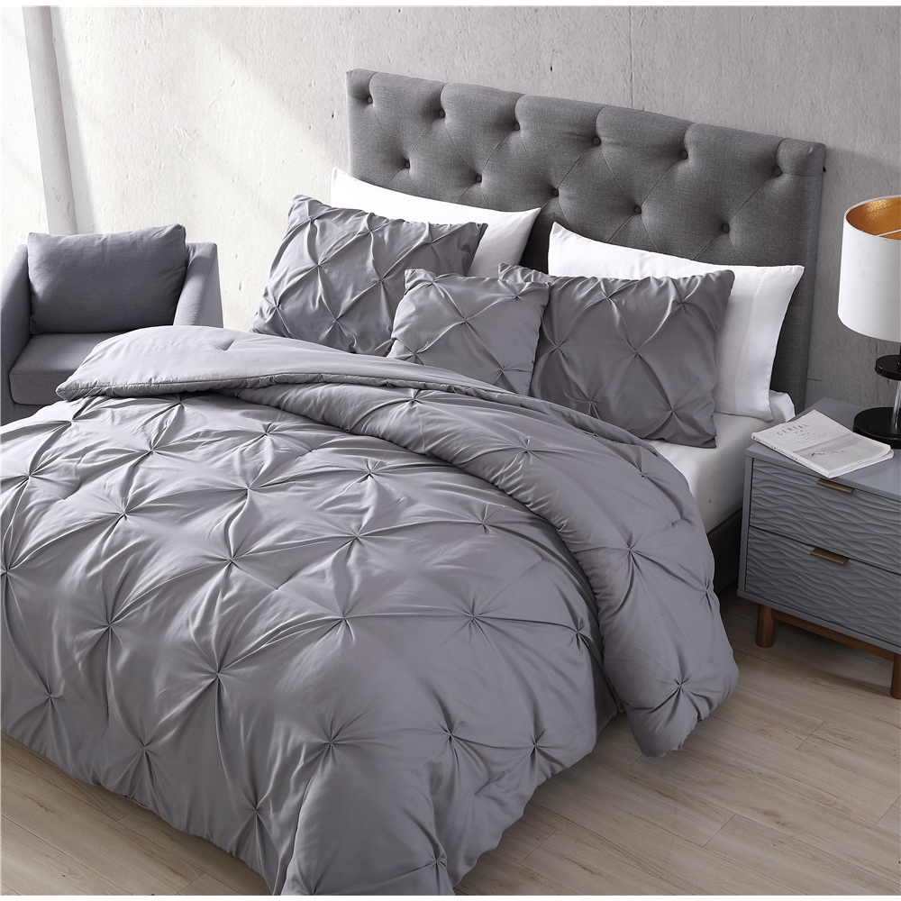 Spruce 4 Piece Comforter Set - Gray, Queen - queen grey